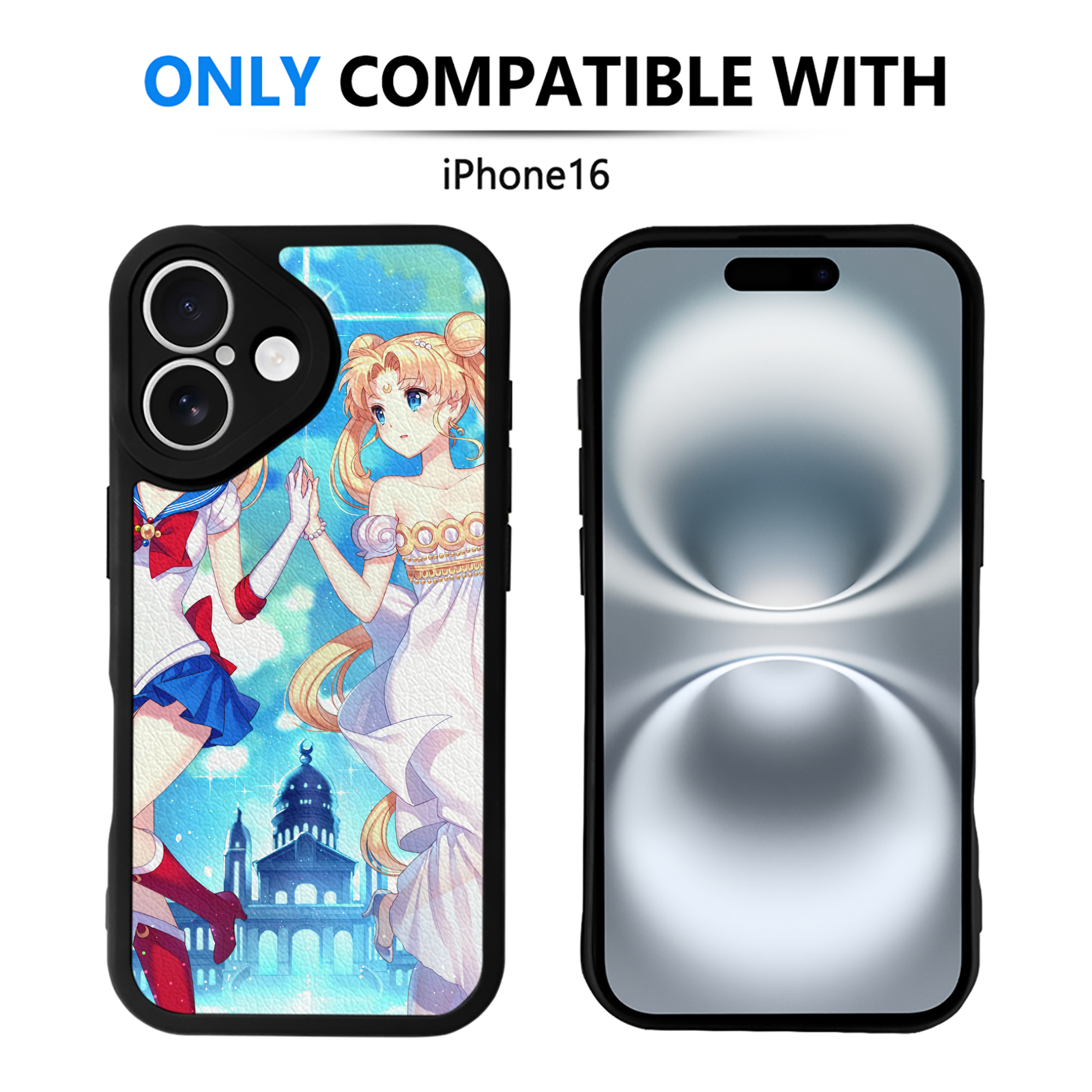 （画像用） 美少女戦士セーラームーン Sailor Moon 【iPhone 16シリーズ対応】シリコンスマホケース（レザー調） 材質：シリコン
